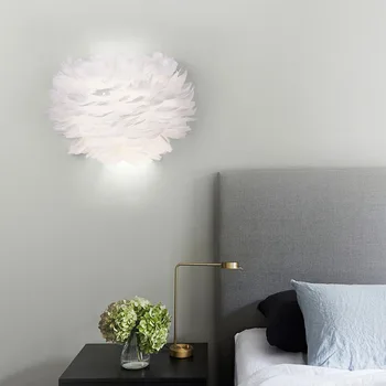 Nordic Lampă de Perete LED Simplu Living Modern Perete de Fundal Creative Pene Lampa de Camera de Nunta Dormitor Lampă de Noptieră