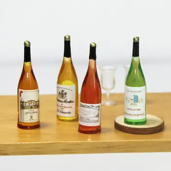 Casă De Păpuși În Miniatură Mini Sampanie Sticla De Vin Model De Bucatarie Accesorii Pentru Decor