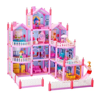 Diy Casă De Păpuși În Miniatură Model Kituri De Constructie Casa Barbie Păpușă Mare Casă Mobilier Pentru Păpuși Jucarii Pentru Copii, Cadouri De Ziua De Nastere