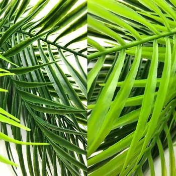 Artificiale Tropicale cu Frunze de Palmier Bush Plante Verzi de Plante de Palmier 15 Frunze de Verdeață Tropicală Accent Aranjament Floral