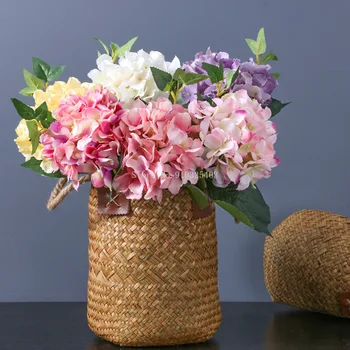 45cm Mătase Hortensie Toamna Vaze pentru Decor Acasă de Crăciun Decorativ de Flori Flori de Nunta Perete Set Flori Artificiale Ieftine