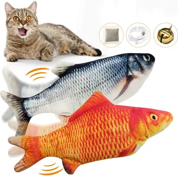 Pisică jucărie de pește 3D electric de încărcare USB de simulare pește animale de companie jucărie pisica livrările de pluș simulare mai inteligent leagăn pește pisică și de câine de jucărie