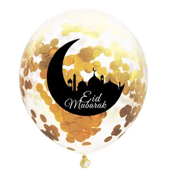 5pcs/lot Eid Mubarak Baloane Latex Musulman Ramadan Festivalul de Decor Islamic de Anul Nou clar confetti baloane