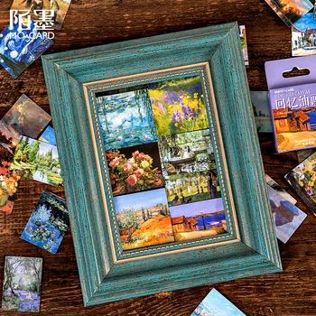 10 Cutii Decorative Retro Pictură în Ulei Adeziv Mo.Card De Etanșare Autocolante Album Stick Eticheta Glonț Jurnalul De Papetărie