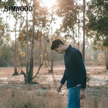 SIMWOOD 2021 Primăvară Nouă din Bumbac Tricouri de Culori Solide Bărbați Respirabil Eco-friendly Tricouri Casual Plus Dimensiune Haine de Înaltă Calitate