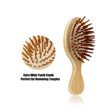 Pieptene De Par Natural Perie Din Lemn De Bambus Pentru Masajul Scalpului Ingrijirea Parului Pieptene Drept Curly Hair Styling Brush Femei Barbati Salon