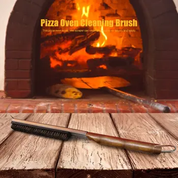 Aspirator Cuptor De Pizza De Curățare Perie Din Lemn Cu Maner Lung Din Otel Inoxidabil Racleta Durabil Greu De Alamă Ușor De Curățat Și De Folosit