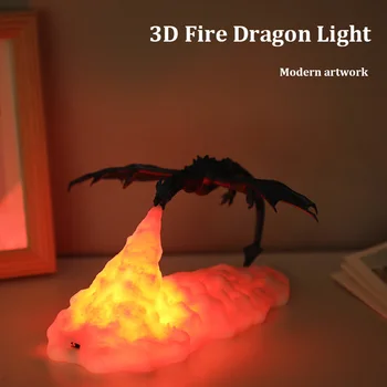 3D Imprimate Luminoasă cu LED-uri Lumina de Noapte USB de Încărcare de Desene animate Dragon Lampa de Birou Acasă Decorative Model pentru Copii Jucarii pentru Xmas Party Cadou