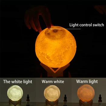 1500ML USB LED 3D Luna Lumina de Noapte Difuzor de arome cu Ultrasunete Ulei Esențial Umidificator de Aer Noapte cu Lună Lampa Decor Acasă de Iluminat