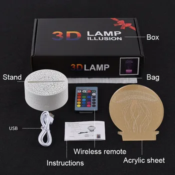Iluzia 3D Rechin Modelare Lampa de Birou Atinge LED Lumina de Noapte Cameră de Origine Animală Lampadare Decor Creativ Lămpi de Masă Pentru Cadou