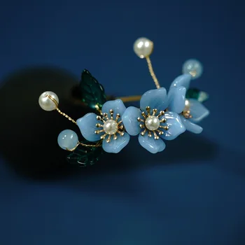 De Înaltă Calitate, Handmade, Vintage Perle Artificiale Flori Agrafe Agrafe În Formă De U, Bastoane De Păr Mireasa Nunta Frunză De Păr Bijuterii Cadou