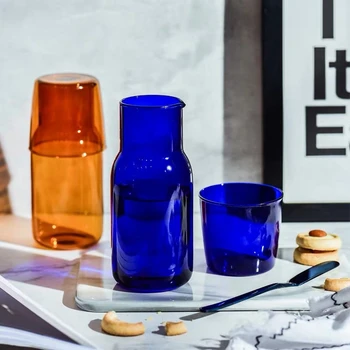 Transparent Bomboane de Culoare de Sticlă Ceașcă de ceai Set Simplu Rezistent la Căldură Suc de Băut Cana cu Ceai Ulcior de Sticlă de Apă