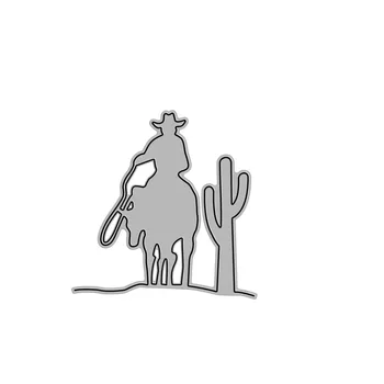 2021 Nou Desert Cactus Cowboy Vest de Tăiere de Metal Moare pentru Scrapbooking Decor și Luare de Card Ambarcațiuni de Hârtie Relief Timbre