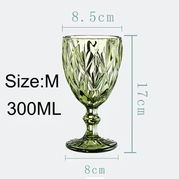 Colorate, Pahare de Vin Pocalul Cupa Europeană Retro fără Plumb rezistentă la Căldură Îngroșat Cocktail de Suc de Cupe de Sticlă 300ml