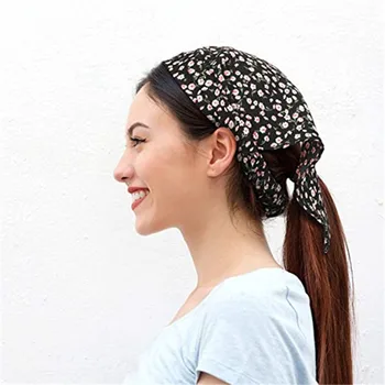 Elegant Florale De Imprimare Elasticele Femei Eșarfă De Păr Bentita Elastic Banda De Păr Headwrap Triunghi Bandane Hairband Accesorii De Par