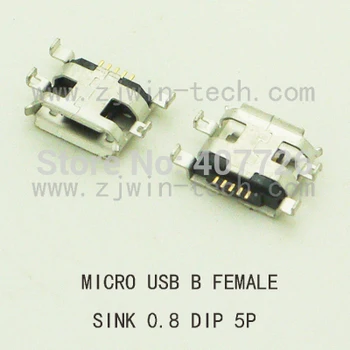 10BUC conectorul Micro USB al Telefonului Mufa Conector USB 2.0 tip B de sex Feminin Micro USB Jack Bord Chiuveta 0.8 BAIE 5Pin