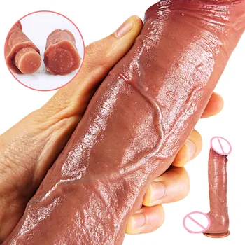 Pielea Sentiment Realist Penis Moale Sexy Imens Vibrator pentru Adulti Jucarii Sexuale pentru Femei Silicon ventuza Vibratoare Penis Mare Sex Produs