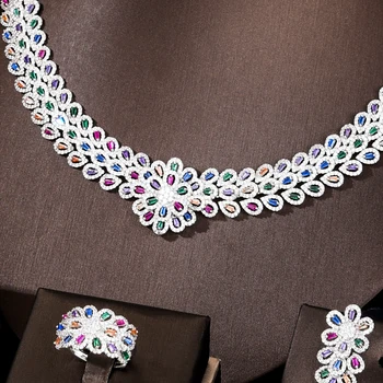 GODKI Faimosul Brand de Flori de Lux din Africa Seturi de Bijuterii Pentru Femei Petrecerea de Nunta Zircon Cristal Dubai Set de Bijuterii de Mireasă Cadou