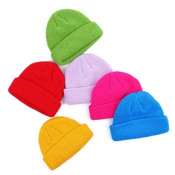 Pălării tricotate pentru Femei Skullcap Barbati Beanie Pălărie de Iarnă Retro Brimless Largi Pepene galben Capac Manșetă Docker Pescar Căciuli, Pălării Pentru Bărbați