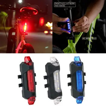 Biciclete Lumina Impermeabil Spate Coada de Lumină LED-uri Reincarcabila USB cu Bicicleta de Siguranță lampa de control Lanterna Bicicleta Ciclism Lampă Portabilă