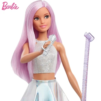 Barbie Pop Star Doll Dress Up Fashionista Profesionale Fata de Star Rock Casă de Joacă de Ziua de nastere pentru Copii-Cadou de Ziua FXN98