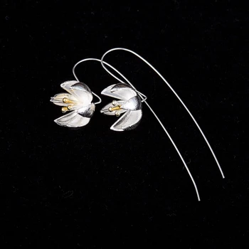 2021 Nou Design de Bijuterii de Moda de Mare Floare de Lotus Cercei pentru Femei Fete de Vară Stil de Petrecere Nunta Exagerat Cercei Lungi