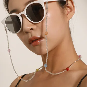 Margele transparente Bomboane de Culoare Acrilic Masca Curea Suport Curea de Gât pentru Femei Anti-a pierdut ochelari de Soare Ochelari de Lanț Colier Agățat
