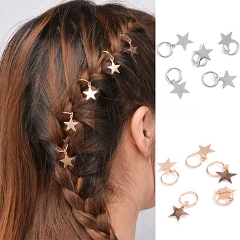 5pcs/set Twist Braid Ornament de Par Star Frunze de Coajă Cerc Hoop Personalitate Panglica DIY Femei Fete Instrumente de Hair Styling Accesorii