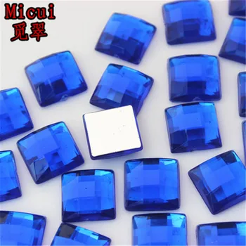 Micui 50pcs 12mm Forma Patrata din Acril Cristale Flatback Strass Cristale Pietre Pentru Haine Meserii MC731
