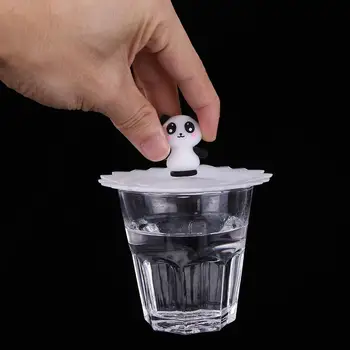 Silicon Anti-praf Cană de Sticlă de Acoperire Durabil Animale Desene animate Drăguț Cupa Capac Rezistenta la Temperaturi Ridicate Cana de Cafea de Aspirație Sigiliu Capac
