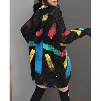 Valul de brand femei 2021 primăvară noua moda pulover femei stil coreean pulover cu gluga stele pulover mid-lungime moda streetwear