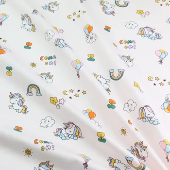 Unicorn Baloane Țesătură din Bumbac Pentru Copil,DIY lenjerie de Pat Textile,de Cusut, Quilting Sferturi de Grăsime Material Pentru copil