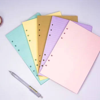 Inel Colorat Liant Notebook Refill Hârtie Spirală Liant 6 Găuri Jurnalul Introduce Rezerve De Frunze Vrac Jurnal Planificator Miez Interior De Acoperire