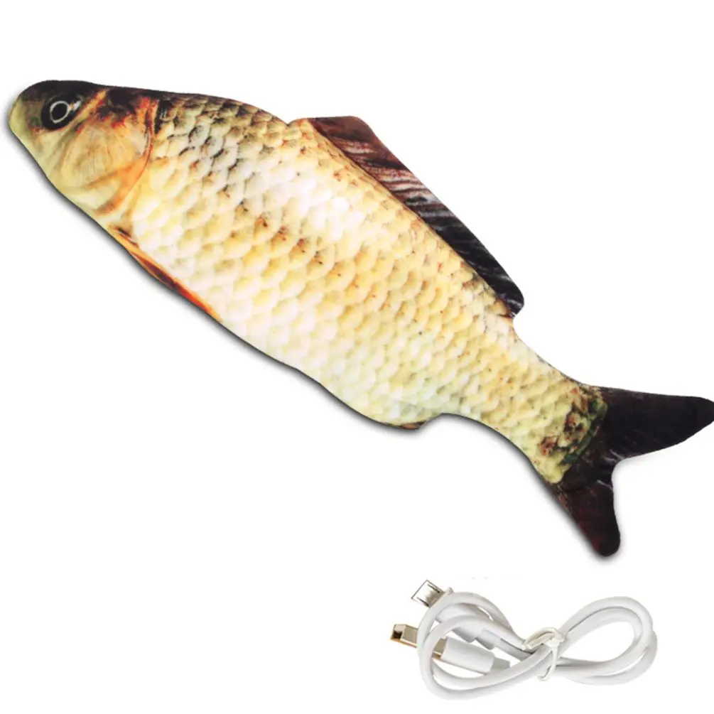 Simulare Electric Pește Pisică Jucărie de Pluș Moale USB de Încărcare de Companie Jucarii Interactive Anti-Decolorare Imprimare Jucarii Haioase Consumabile pentru animale de Companie