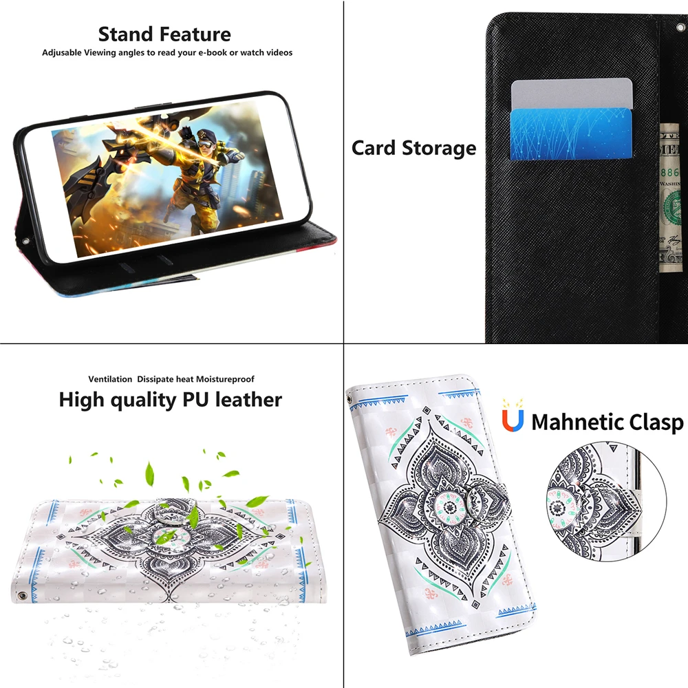 3D Smart Notebook Caz Pentru Samsung Galaxy A01 A11 A21 S A31 A41 A51 A71 A81 A91 Portofel Acoperi Senior din Piele PU Caz rezistent la Socuri