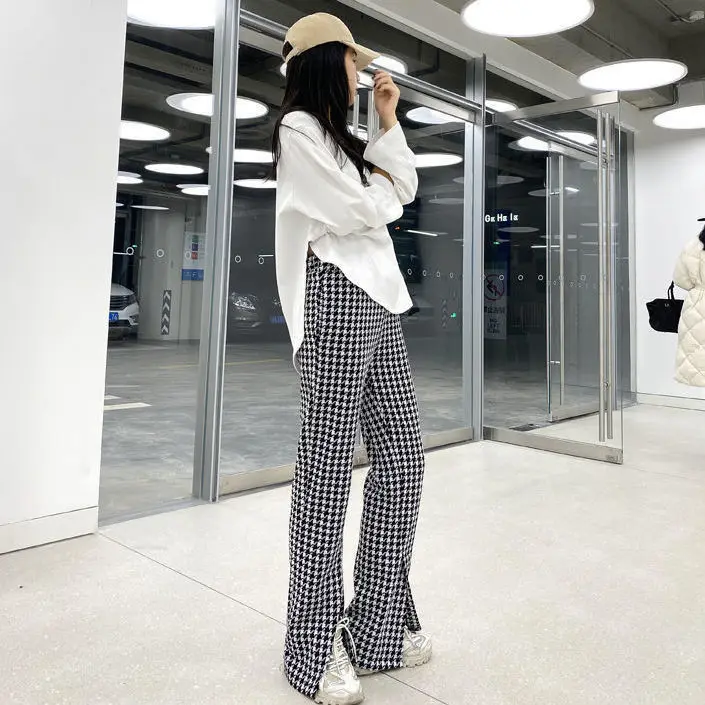 2021 Primavara-Vara Femei Flare Buzunarele De La Pantaloni Cu Talie Înaltă Doamnă Birou Casual Coreean Pantaloni Lungi Largi De Sex Feminin Streetwear M197