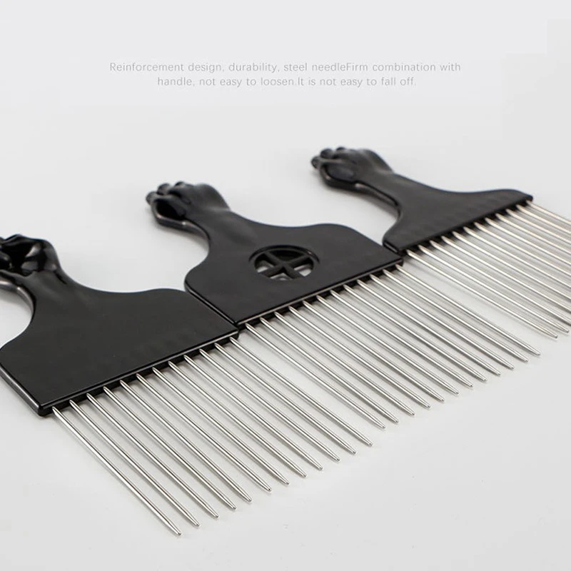 1buc Salon Coafura Coafura Instrument de Styling Dinții Largi Black Metal Pieptene Parul African Pieptene Perie de 3 Dimensiuni