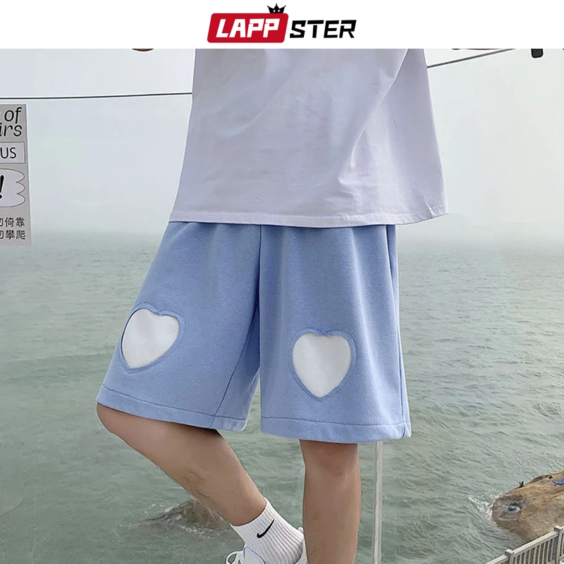 LAPPSTER Barbatii Iubesc Mozaic Harajuku Cauzalitate pantaloni Scurți de Vară 2021 Mens Japoneză Streetwear pantalonii de Baschet Masculin Liber Kpop pantaloni Scurți