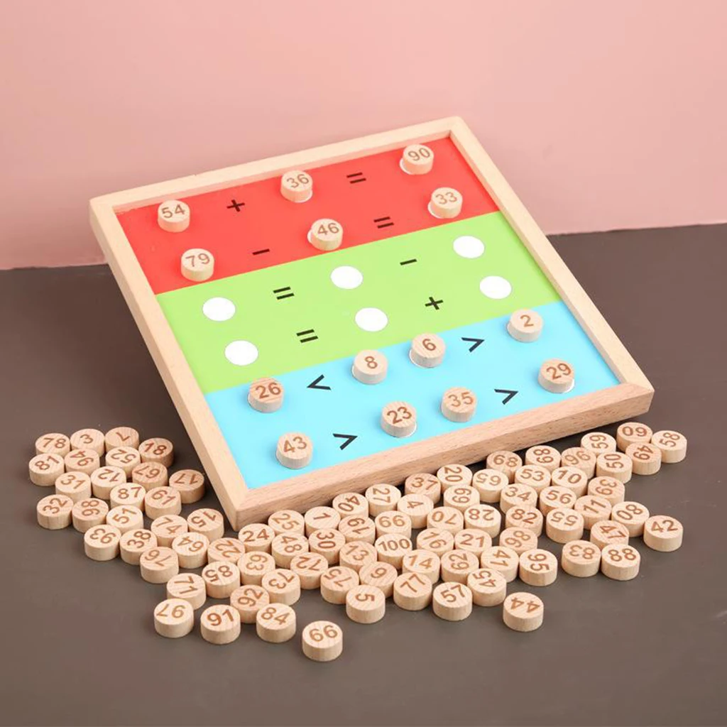 Lemn Sută Tabla de Joc Jucarii-de la 1 la 100 de Numere Consecutive pentru Montessori Math Învățare de Învățământ pentru Copii