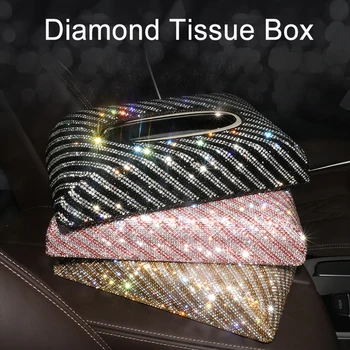 Masina Cutie de Tesut Stras Floare de Cristal Auto Țesut Titularul Bloc de tip Multi-funcția Țesutului Caseta de Styling Auto Diamante Acoperi