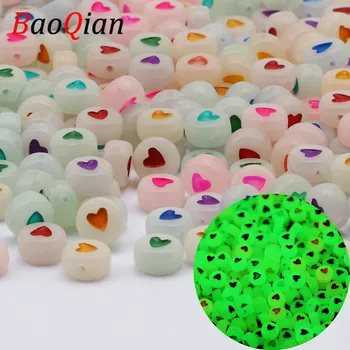 100-500pcs Dragoste Colorat Model Acrilic Luminos Margele Pentru a Face Bijuterii Brățară Colier DIY Suzeta lant semnificative cadouri
