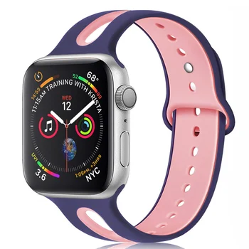 Curea din silicon Pentru Apple Watch band 44mm 40mm correa iWatch trupa 38mm 42mm Respirabil watchband bratara apple watch 5 4 3 6 se