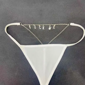 INS Nume Personalizat Scrisori de Elasticitate G-string Tanga Sexy Corp Talie Lanț pentru Femei Beach Metal Lanț de Burtă Bikini Corp Bijuterii