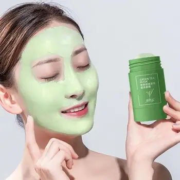 Ceai verde curățare masca de purificare lut stick masca de îngrijire a feței cu ulei de control anti-acnee de îngrijire a pielii de frumusete de albire