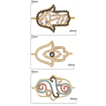 Farmece de Conectori pentru a Face Bijuterii Constatările Farmecele pentru Diy Brățară de Cupru Accesorii de Aur Khamsah Mâna lui Fatima Amuleta