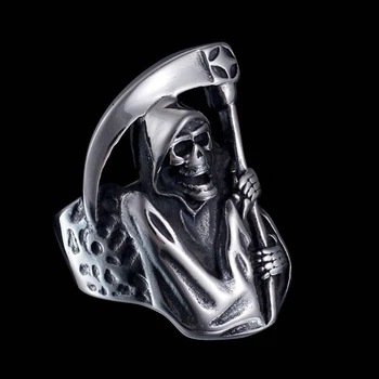 Blaike Declarație Oțel Titan Coasa Mortii Inel de Craniu Trupe de Partid Inel de Bijuterii Cadouri pentru Bărbați Inele