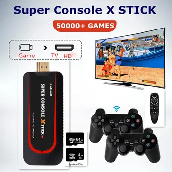 Super Consola X STICK Retro Consola de jocuri Pentru PS1/N64/DC 50000+ Jocuri HD 4K TV prin Cablu Cutie Portabilă de jocuri Video Wirelsssx2