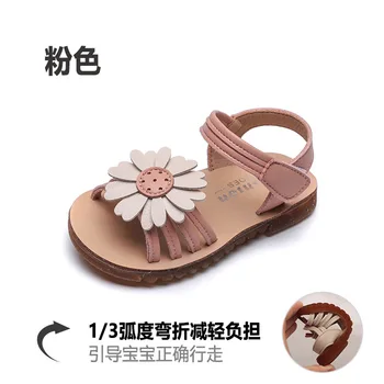 Fata Sandale 2021 Floarea Soarelui Printesa Pantof De Femeie Copil De Ventilație Gol Afară Studiu De Mers Pe Jos Copii Fete Pantofi