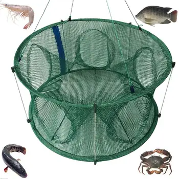 Pliant de pescuit colivie Automată Plasă de Pescuit Capcana Cușcă Forma De Crab, Homar Rotund Deschis Raci F6I9