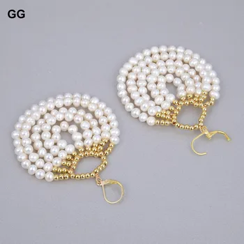 GG Bijuterii Alb Natural Cercei cu Perle de Culoare de Aur Placat cu Maneta Înapoi Drăguț Pentru Femei Fata Cadou